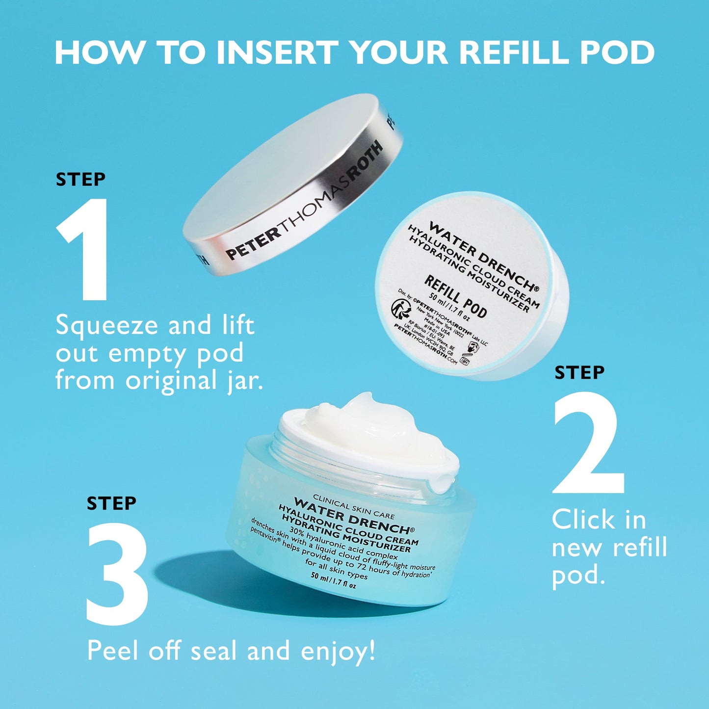 Water Drench Hyaluronic Cloud Cream Hydrating Moisturizer - Refill Pod, 1.7 fl oz